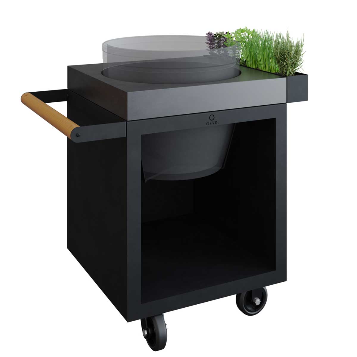 OFYR Kamado Table Black 65 PRO Concrete BGE