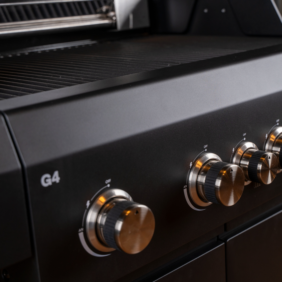 Cheffe G4 Gasgrilll 4-Brenner | Schwarz | inkl. Abdeckhaube