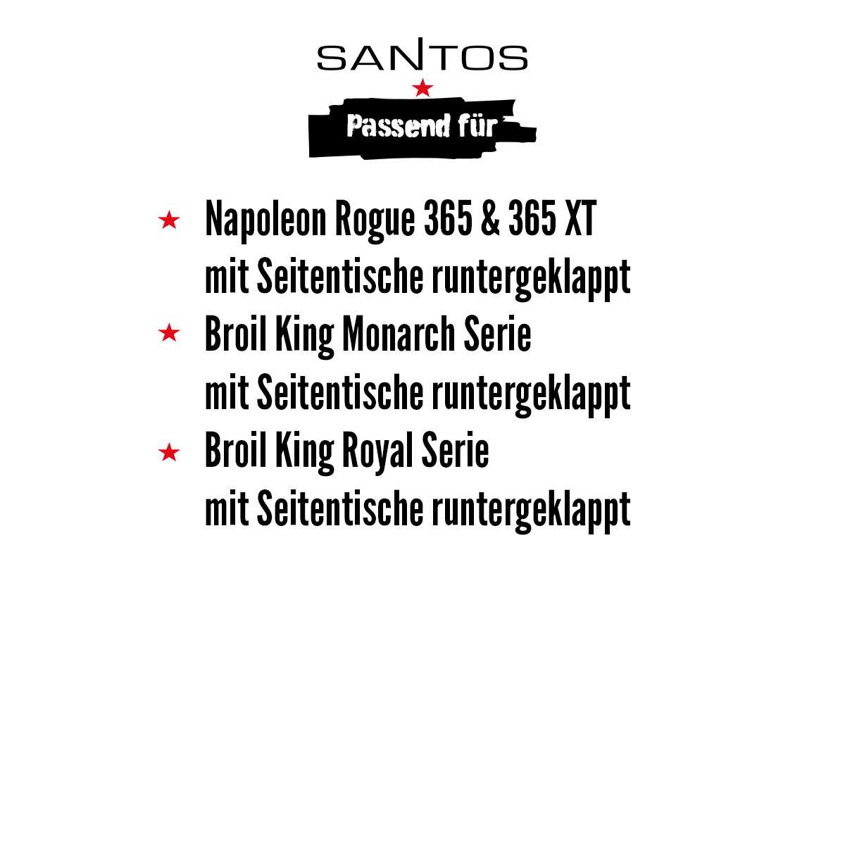 SANTOS Grill Abdeckhaube, PVC / Polyester, 95 x 44,5 x 90 cm