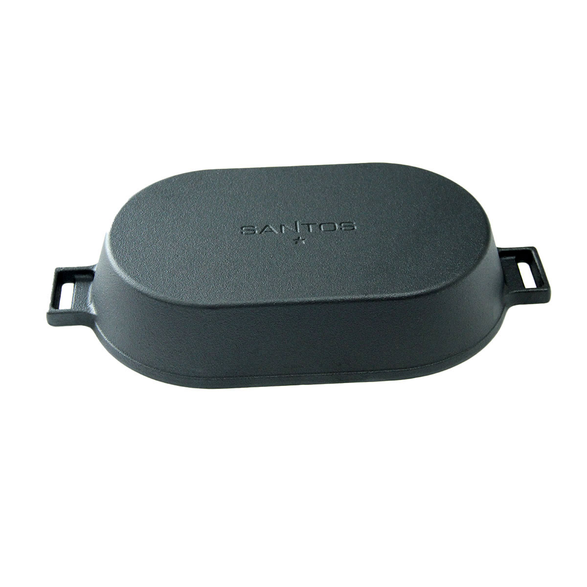 SANTOS SANTOS Gusseiserne Grillpfanne, oval mit abnehmbarem Griff, 36 x 19 cm SANTOS SANTOS Gusseiserne Grillpfanne, oval mit abnehmbarem Griff, 36 x 19 cm