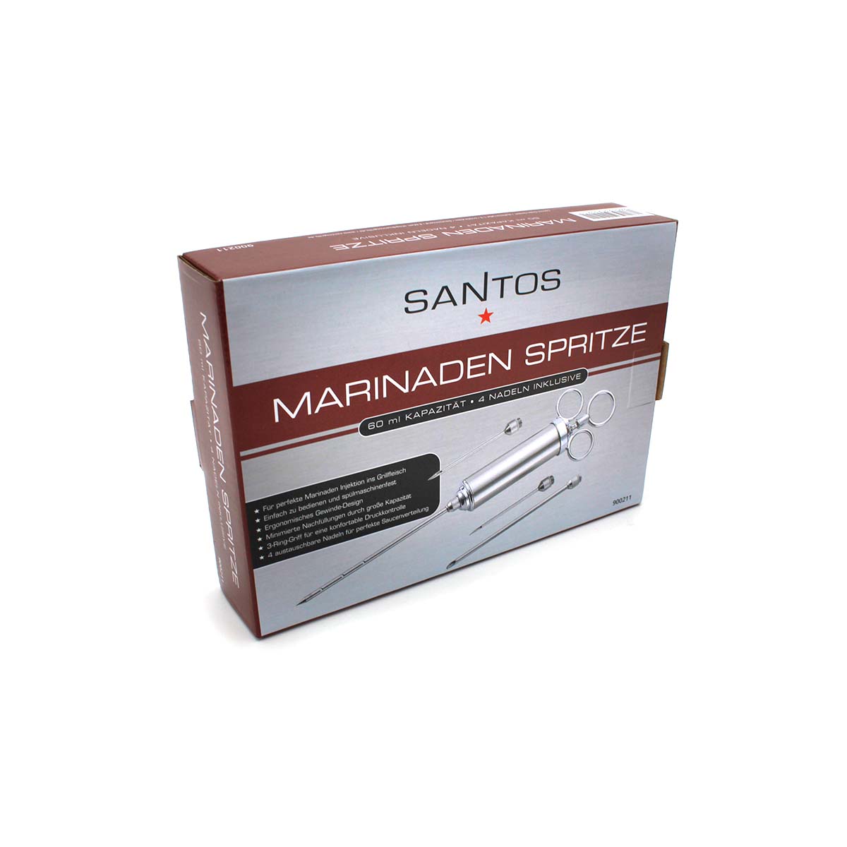 SANTOS Marinadenspritze Edelstahl inkl. 4 Nadeln SANTOS Marinadenspritze Edelstahl inkl. 4 Nadeln