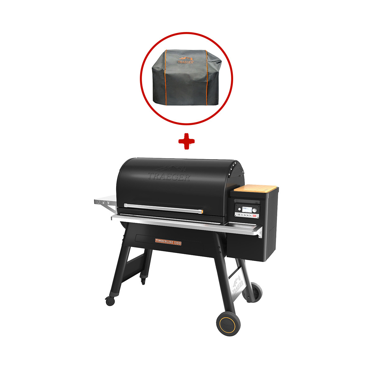 Traeger Pelletgrill Timberline 1300, Schwarz inkl. Abdeckhaube