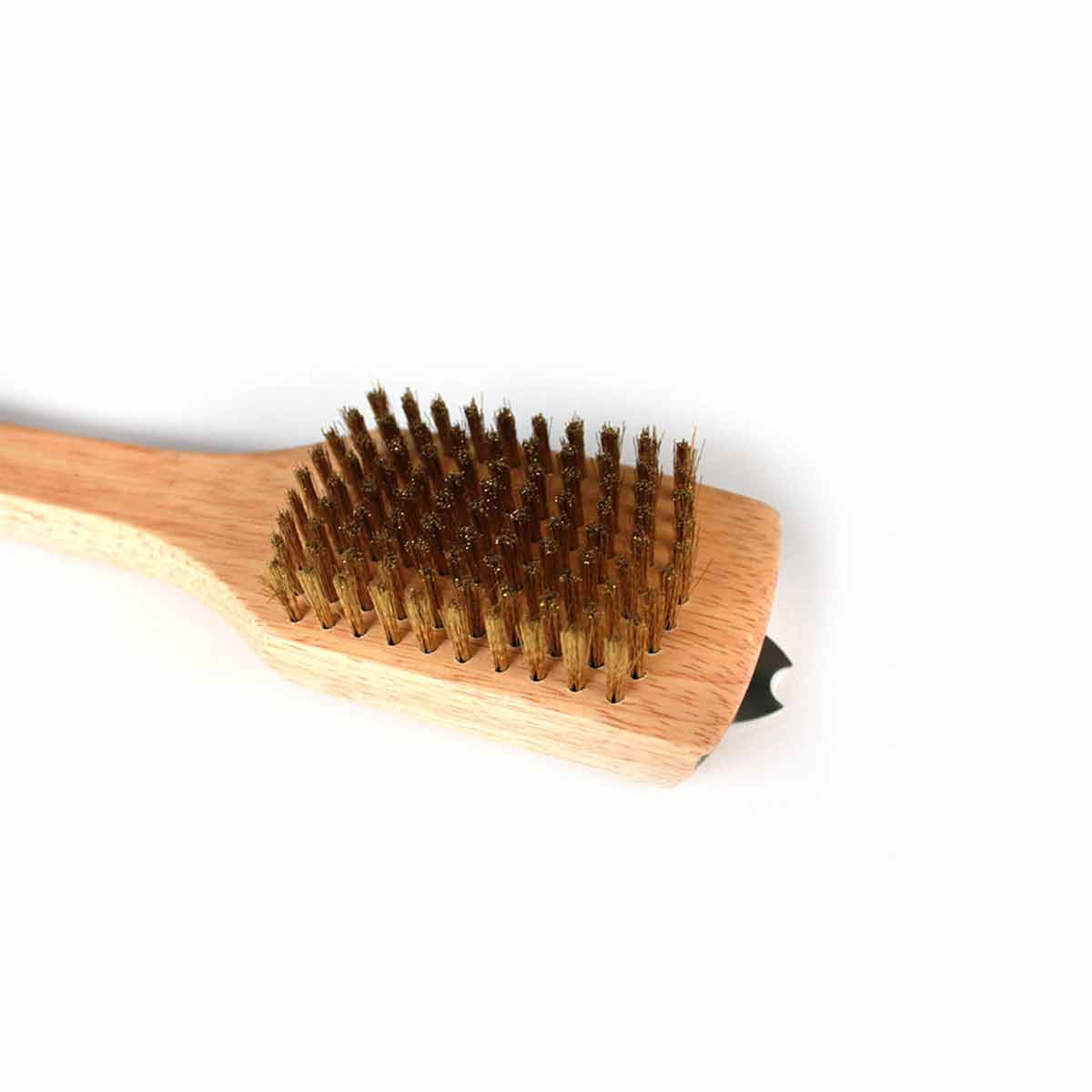 SANTOS Holz Grillbürste Messing mit Schaber, 45 cm SANTOS Holz Grillbürste Messing mit Schaber, 45 cm